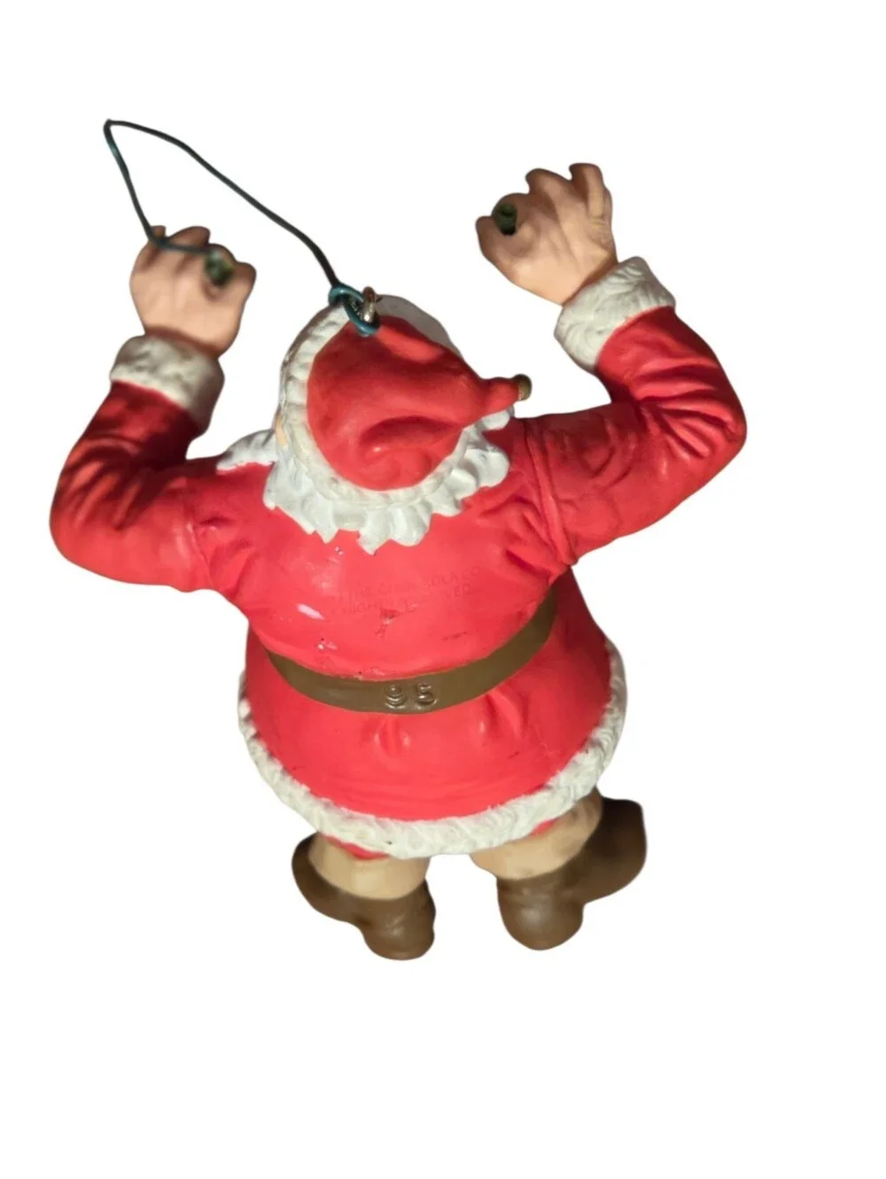 Vintage Santa Claus Christmas Tree Ornament Waving with Toy Sack Holiday Decor